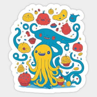 Octopus and wonder cakes Sticker